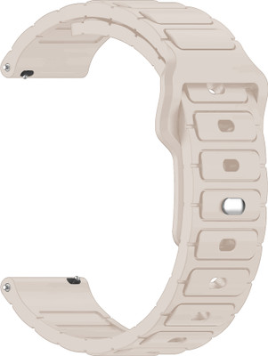ACM WSM32T22CR3843 Watch Strap Silicone Belt Button 22mm for Maxima Max Pro Active Smartwatch Creame Smart Watch Strap(Pink)