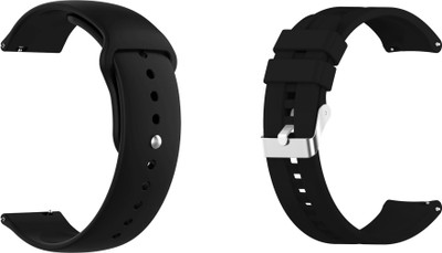 ACM WSM215B20BKBK2436 Pack of 2 Watch Strap Silicone 20mm for Fire-Boltt Beast Spo2 Bsw002 Smartwatch (Black) Smart Watch Strap(Mullti Color)