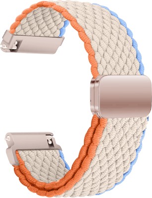 ACM Watch Strap Woven Braided Magnetic for Defy Space Fit Smartwatch Belt Band 2562356 mm Fabric Watch Strap(White)