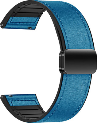 ACM Watch Strap 22mm Leather Magnetic Silicone for Fastrack Astor Fs2 Pro Smartwatch Blue Smart Watch Strap(Blue)