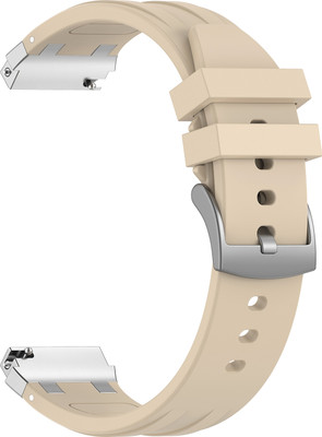 ACM WSM36X20ST2620 Watch Strap Metal Hook Silicone 20mm for Ptron Pulsefit Pro Smartwatch Starlight Smart Watch Strap(White)
