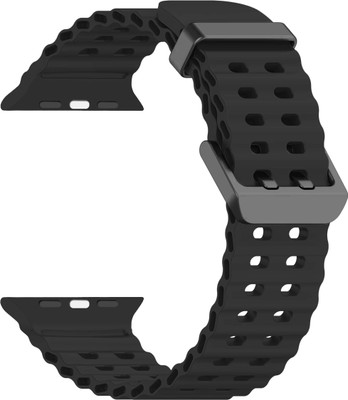 ACM WSM40B40BK1150 Sliding 44mm 49mm Watch Strap Silicone Sports for Priyansh I7 Pro Max Smartwatch Black Smart Watch Strap(Black)