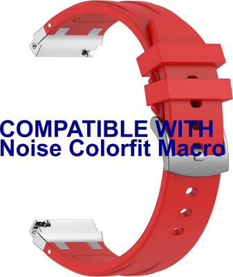 ACM WSM36X22RD3586 Watch Strap Metal Hook Silicone 22mm for Noise Colorfit Macro Smartwatch Red Smart Watch Strap(Red)