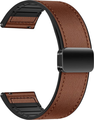 ACM Watch Strap Leather Magnetic Silicone for Fossil Gen 6 Wellness Edition 20mm 2909367 mm Synthetic Leather Watch Strap(Brown)