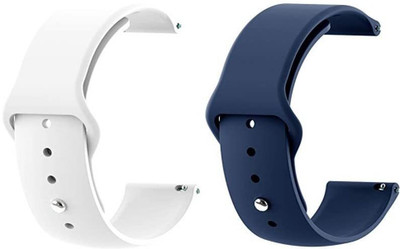 Gadgetzilla 20MM Soft Silicone Straps Compatible with X-Fit 1 Amazfit GTS 2 Mini Amazfit Bip Amazfit GTS Galaxy Watch Active 2- Combo Pack Of 2 Smart Watch Strap(Blue)