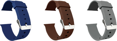 ACM WSM7A40BLBRGY1678 Pack of 3 Sliding 44mm 49mm Watch Strap Silicone for Axl Gear Smartwatch (Blue/Brown/Grey) Smart Watch Strap(Mullti Color)
