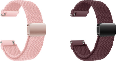 ACM WSM26N22PKPU2232 Pack of 2 Watch Strap Woven Braided Magnetic 22mm for Amazfit Gtr 3 Pro Smartwatch (Pink/Purple) Smart Watch Strap(Mullti Color)