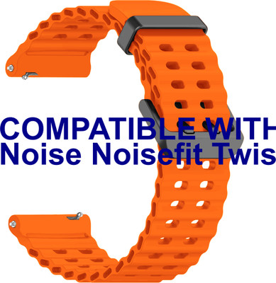ACM WSM40B22OR3299 Watch Strap Silicone Sports 22mm for Noise Noisefit Twist Pro Smartwatch Orange M40 Smart Watch Strap(Orange)