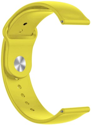 TRENDINGVIEW 22MM Soft Silicone yellow Straps with Double Loop. 22 mm Silicone Watch Strap(Yellow)