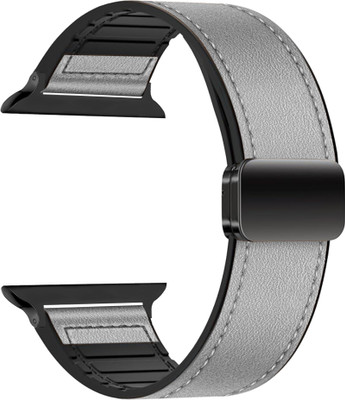 ACM WSM28P40GY1680 Sliding 44mm 49mm Watch Strap Leather Magnetic Silicone for Cellecor A8 Turbo Smartwatch Grey Smart Watch Strap(Grey)