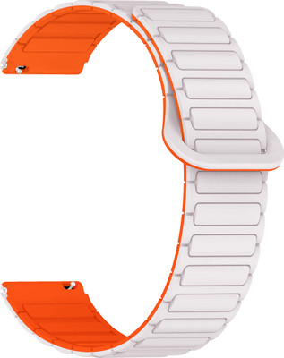 ACM Watch Strap Magnetic Silicone for Emporio Armani Matteo Smartwatch Starlight with Orange Smart Watch Strap(Mullti Color)