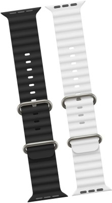 Priavy Black & white Watch strap for iWatch Band Ultra 49mm/45mm/44mm/42mm 42 mm Silicone Watch Strap(Multicolor)