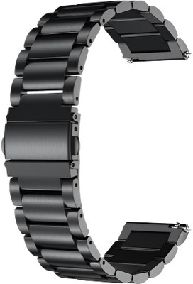 PREMBROTHERS Heavy Metal Chain Strap with Secure Lock Technology 22 mm Stainless Steel Watch Strap(Black)