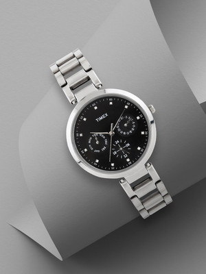 TIMEX TW000X205 Black-Dial Analog Watch  - For Women