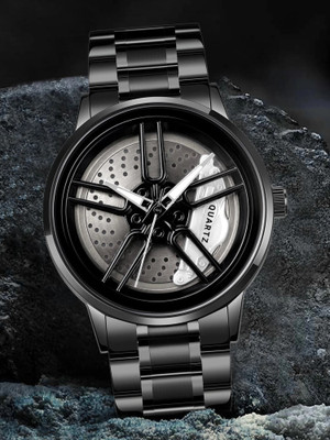 EMPERO Wheel 3D Rotating Spinning Quartz Rim Car Wheel es Analog Watch  - For Men