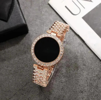 RS TRADER CO LUXURY FASHION DIAMOND CRYSTAL DIAL STAINLESS STEEL ROSE GOLD CHAIN RSA LUXURY FASHION DIAMOND CRYSTAL DIAL STAINLESS STEEL ROSE GOLD CHAIN RSA Digital Watch  - For Women