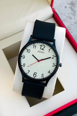AEKDO DRM016 Classic Round Dial Silicone Strap Watch for Men – Casual Wear Analog Watch  - For Men
