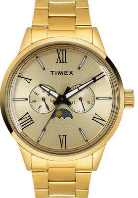 TIMEX TWEG19945 Champagne Round Dial Quartz Analog Watch  - For Men