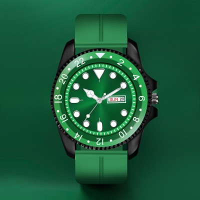 NITYA DRM019 - FULL GREEN Softest silicon belt watch for boys and mens Analog Watch  - For Men