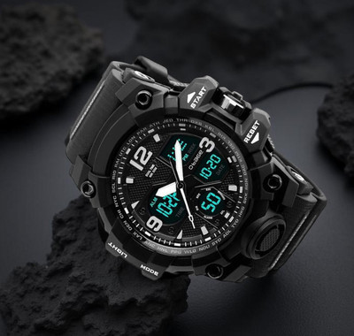 otage 1327 Analog Digital Watch 1327 Army Multi-Functions LED Analog-Digital Watch  - For Men