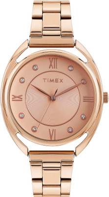 TIMEX TWEL231SMU01 Timex Rose Gold Round Dial Analog Watch  - For Women