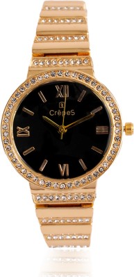 CrepeS Orbit Stone Round Metal Strap Watch Analog Watch  - For Women