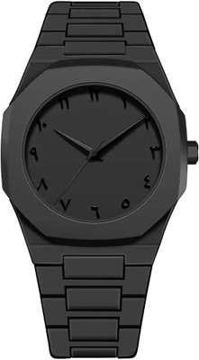 AB Collection Aura Men's Watch with Arabic Numerals Matte Black Minimalist Analog Watch Analog Watch  - For Men