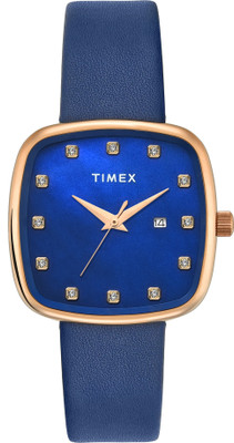 TIMEX Mother of Pearl Peacock Blue Dial Analog Watch  - For Women