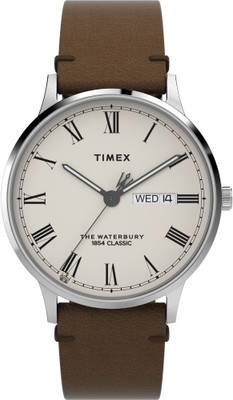 TIMEX TW2W50600UJ Waterbury Cream Round Dial Analog Watch  - For Men