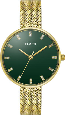TIMEX TWEL21501 TIMEX Green Round Dial Analog Watch  - For Women