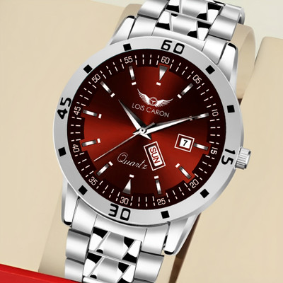 LOIS CARON LCS-8323 Stylish Trending Working Day and Date Stainless steel Watch for Boys Analog Watch  - For Men