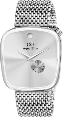 AquaBliss Square Silver Working Chronograph Analog Watch  - For Men