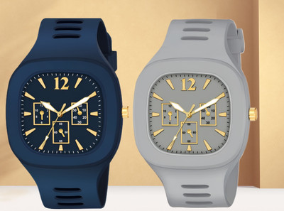 HALA MILLER COMBO Stylish Premium Quality Men Watch Square Dial Wrist Sports Watch with Pack of 2 Analog Watch  - For Boys