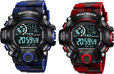 KIMY GE-WA-COMBO_ BLU_BL & RED_TYPE2 Digital Watch  - For Men