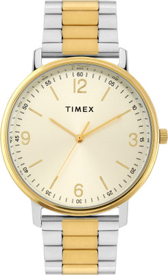 TIMEX TW0TG8028 Champagne Round Dial Quartz Analog Watch  - For Men