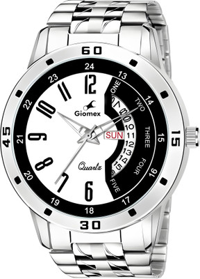 Giomex 2252 White Black DD Chain Premium Addition Analog Watch  - For Men