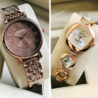 Daniel Radcliffe DRW002 + DRW0027 Women Atractive Rose Gold and Brown Color Luxury Trending Watch Analog Watch - For Women Daniel Radcliffe DRW002 + DRW0027 Women Atractive Rose Gold and Brown Color Luxury Trending Watch Analog Watch - For Women