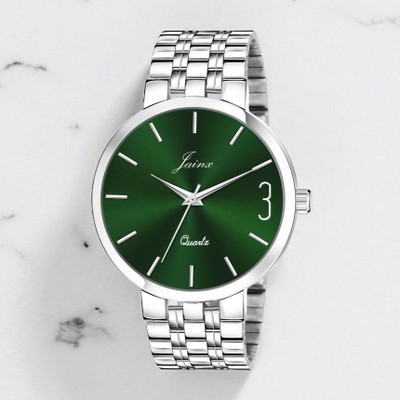 JAINX Green Dial Stainless Steel Chain Analog Watch  - For Men