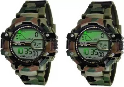 PUSFIA Strap Silicon Kids Watch Digital Watch - For Men Digital Watch - Green Army Strap Children's Day Gift Clock Hand Digital Sport Digital Watch  - For Boys