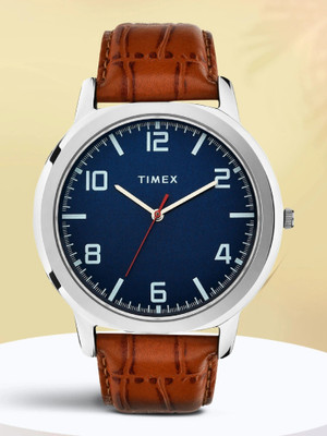 TIMEX Navy Dial Leather Strap Analog Watch  - For Men
