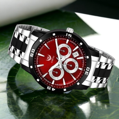 LORENZ MK-3068K Lorenz Two Tone Chain & Red dial Watch for Men | Watch for Boys | 3068K Analog Watch  - For Men