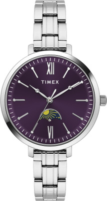 TIMEX Moon-Phase, Deep Purple Dial Analog Watch  - For Women
