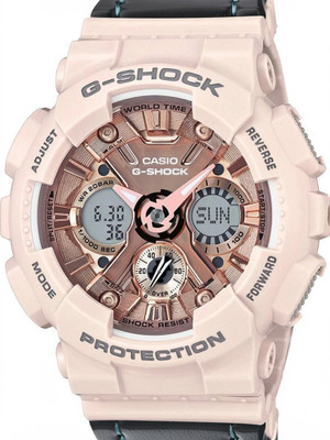 CASIO GMA-S120MF-4ADR G-SHOCK Rose Gold Dial Pink Resin Strap Analog-Digital Watch  - For Women