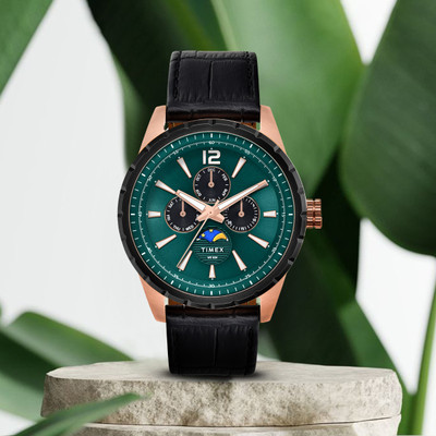 TIMEX Moon Phase Multifunction, Green Dial Analog Watch  - For Men