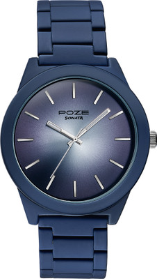 SONATA Sonata Poze Midnight Frost Quartz Blue Round Dial Men's Watch Analog Watch  - For Men