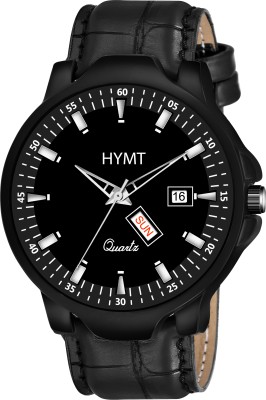 HYMT HMTY-6001 BLACK DIAL AND STRAP DAY & DATE FUNCTIONING WATCH Analog Watch  - For Men