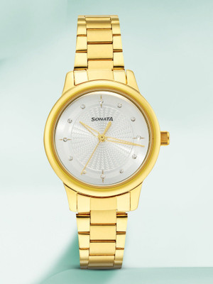 SONATA 8178YM01 Classic Gold Analog Watch  - For Women