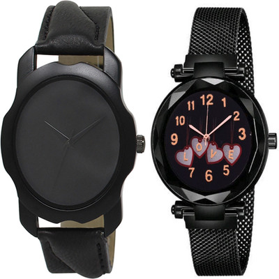 VARNI ENT Varni Enterpraise two classic-style analog metal or Leather straps and simple. Analog Watch  - For Couple