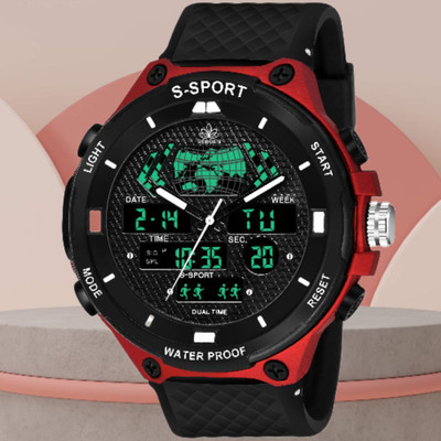 Reborn 9084 DUAL TIME Analog-Digital Watch  - For Men