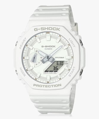 CASIO GA-2100-7A7DR G-SHOCK White Dial White Resin Strap Analog-Digital Watch  - For Men